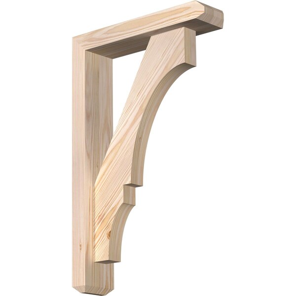 Ekena Millwork Balboa Craftsman Smooth Bracket w/ Offset Brace, Douglas Fir, 3 1/2"W x 14"D x 22"H BKT0402X14X22BOA04SDF - main